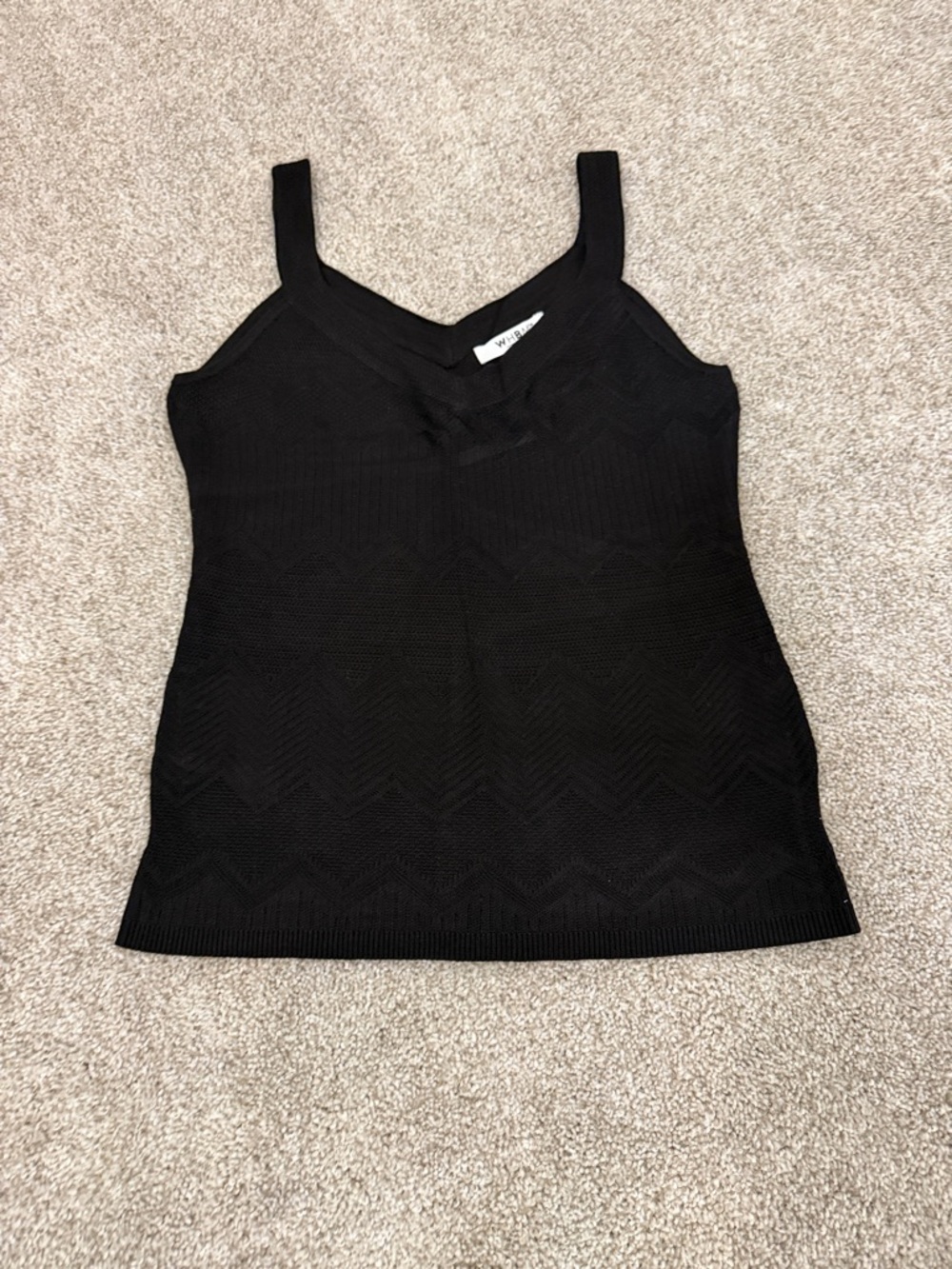 White House Black Market Black Knit V-Neck Camisole